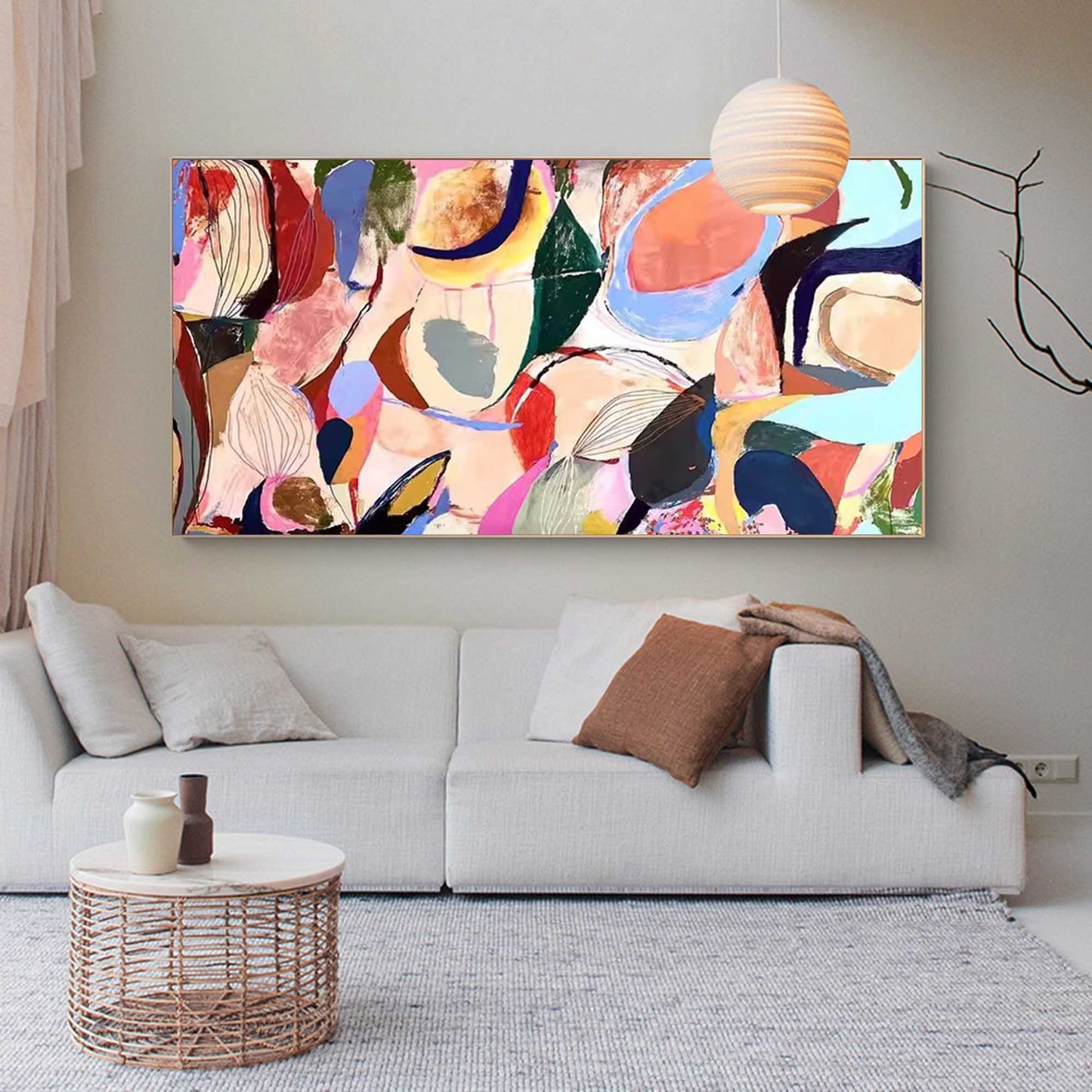 Colorful Abstract Oil Painting for Modern Home Décor and Artistic Inspiration