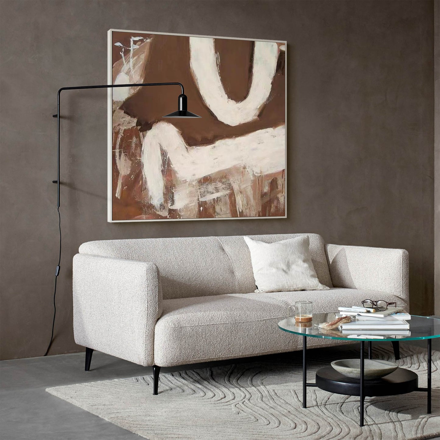 Elegant Wabi-Sabi Minimalist Oil Painting for Serene Home Decor