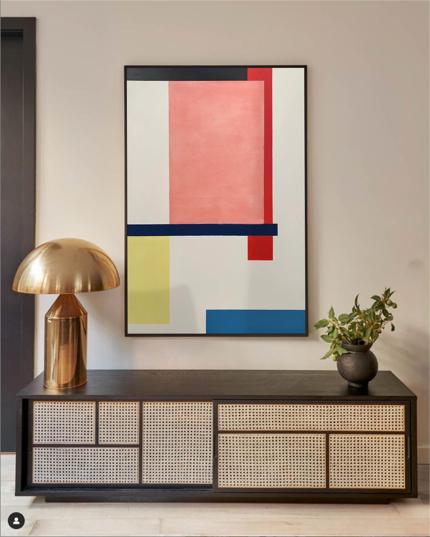 Modern Abstract Geometric Oil Painting for Contemporary Home Decor