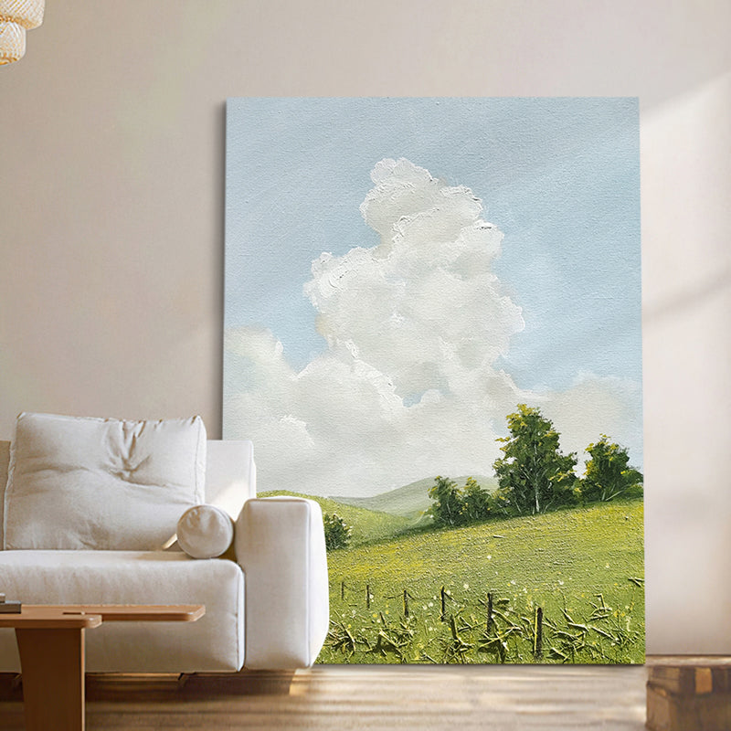 Meadow Cloud Landscape European Landscape Oil Painting 106MC
