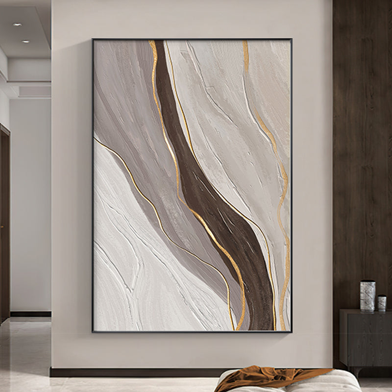 Stone Gold Natural Marble Granite Inspired Oil Painting