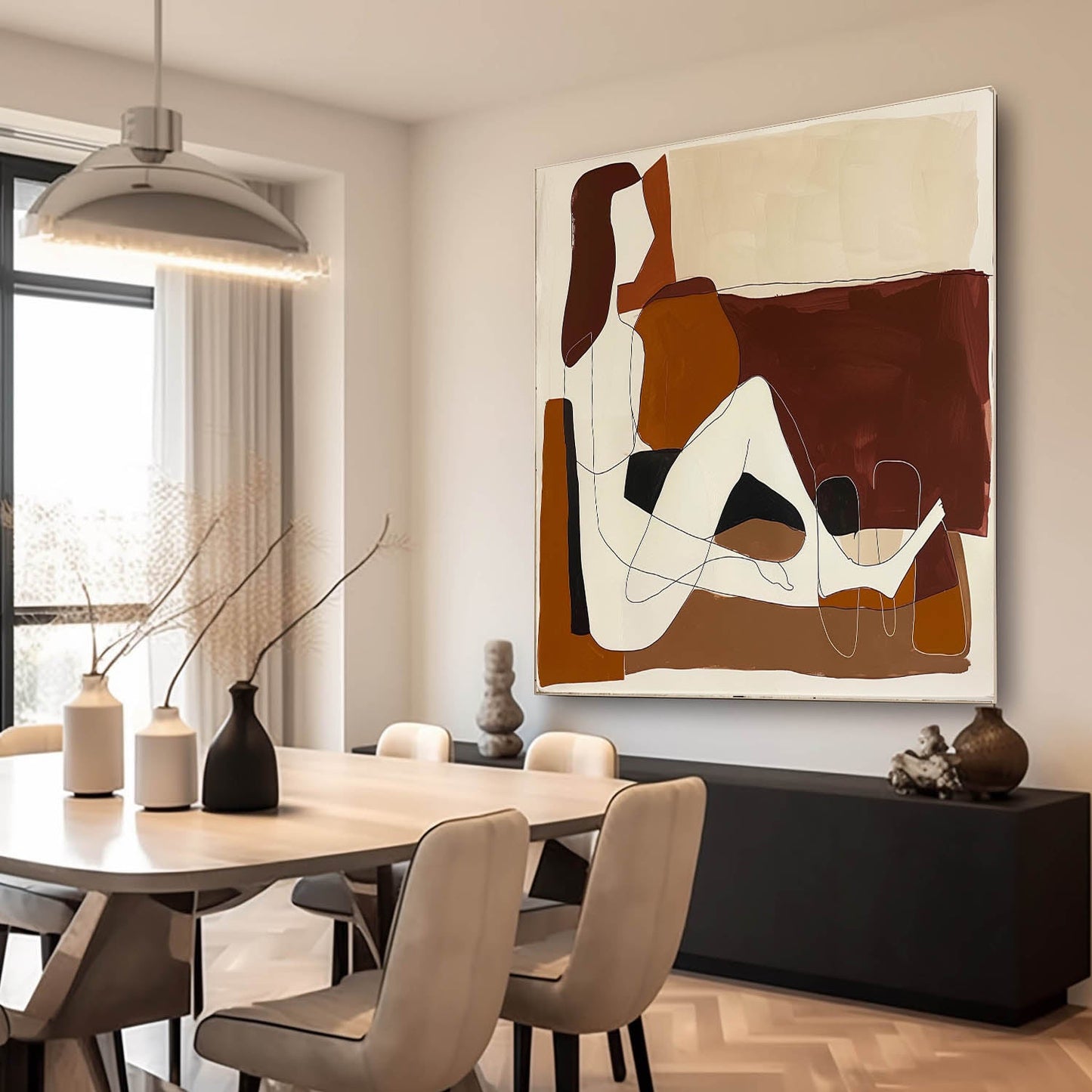 Modern Minimalist Abstract Figure Art for Contemporary Home Decor
