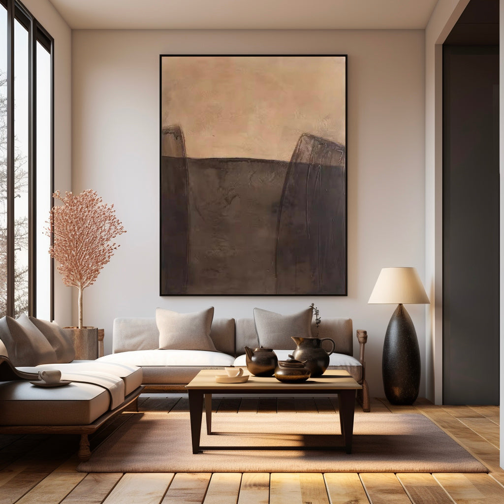Contemporary Minimalist Abstract Oil Painting for Modern Home Decor