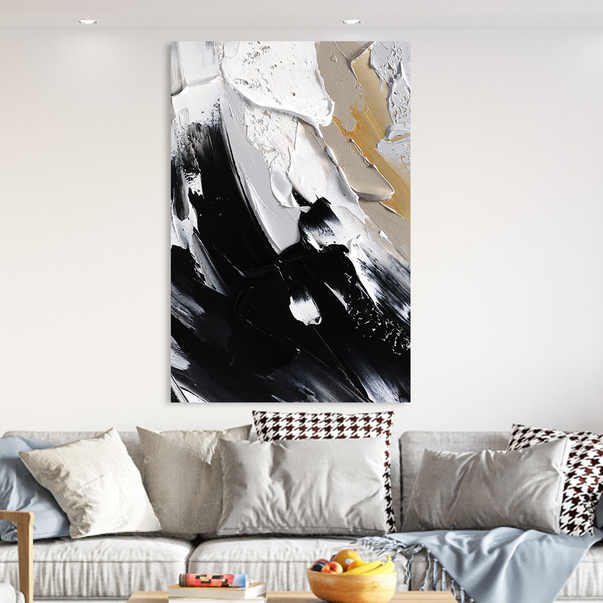 Contemporary Monochrome Abstract Painting for Modern Home Decor
