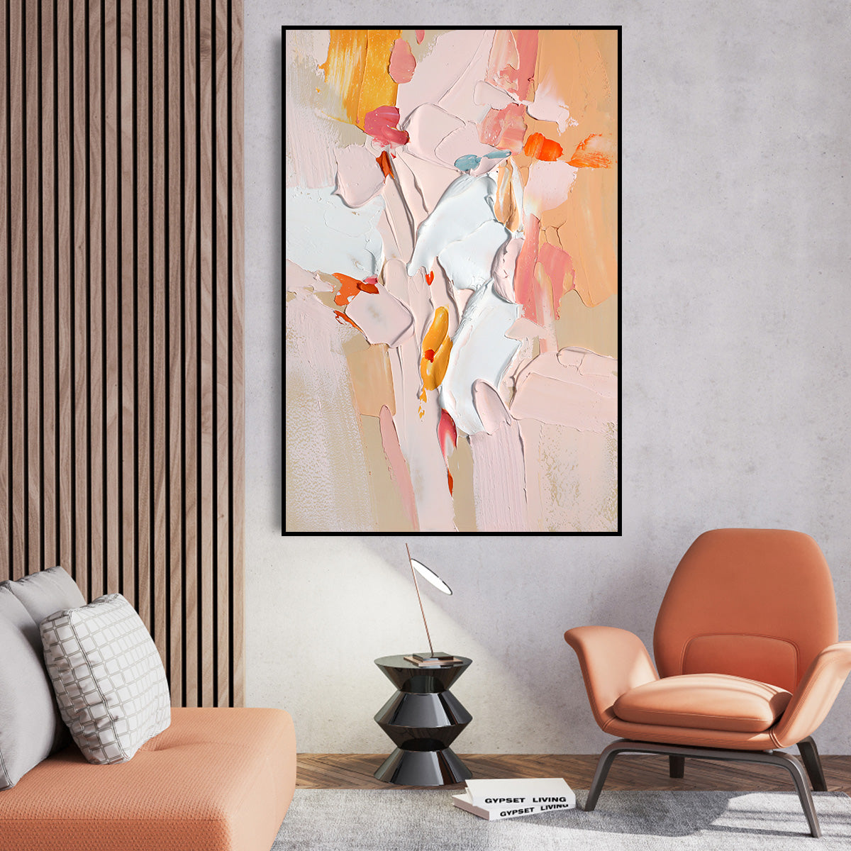 Abstract Floral Sunrise Painting - Colorful Wall Art for Modern Decor