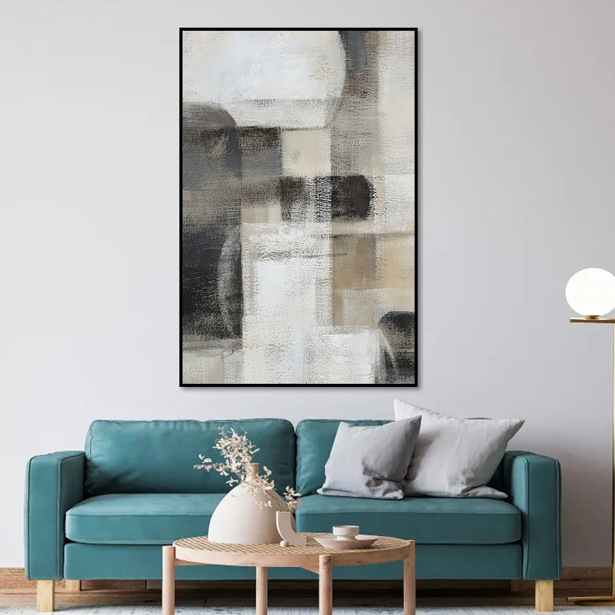 Contemporary Urban Abstract Oil Painting for Elegant Home Decor