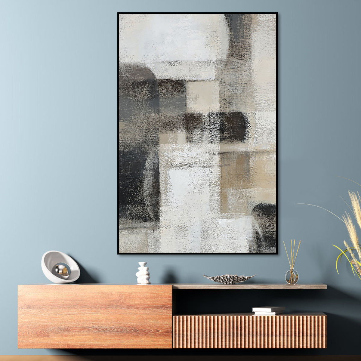 Contemporary Urban Abstract Oil Painting for Elegant Home Decor