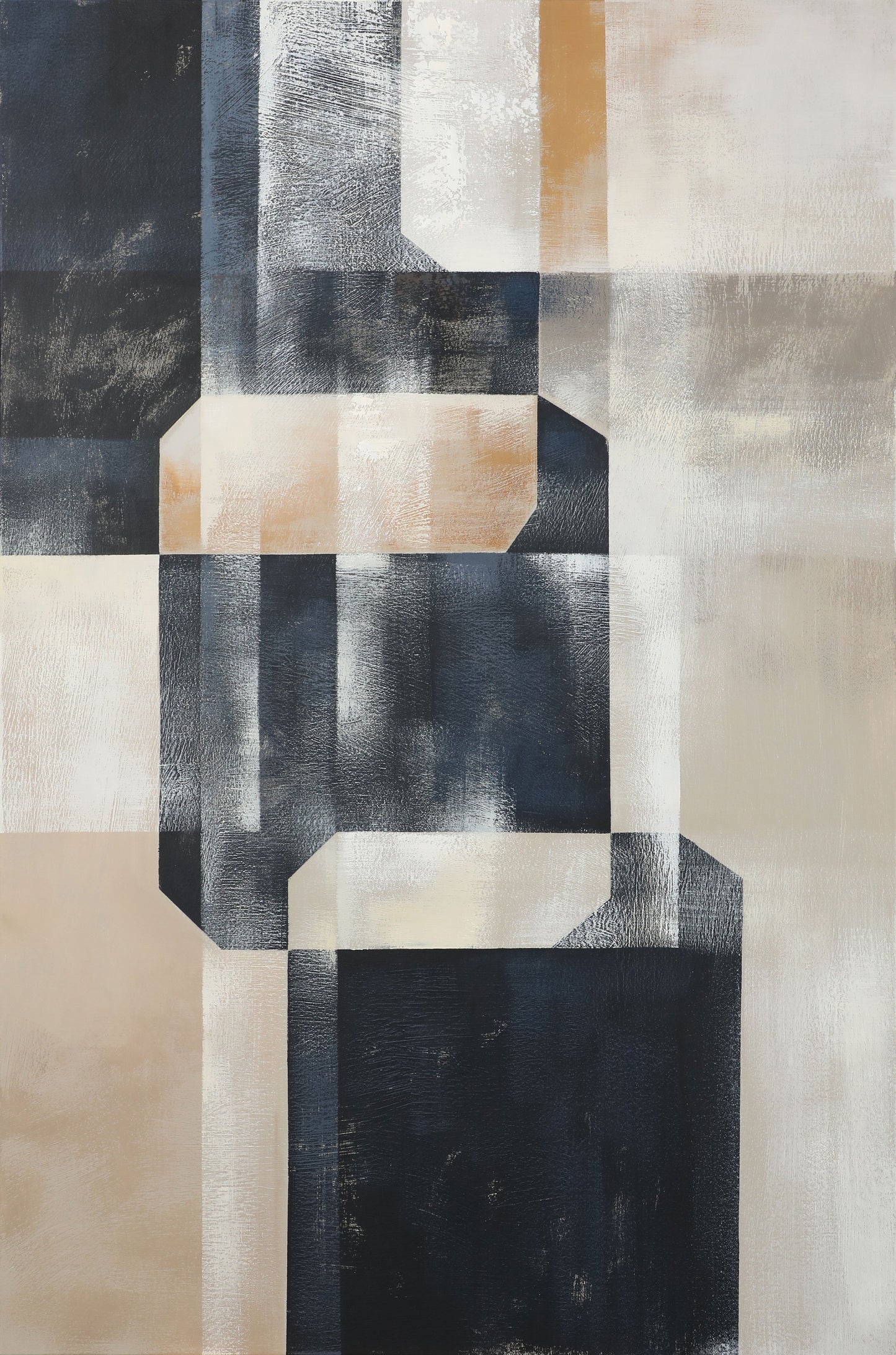 Monochrome Geometric Abstract Art for Modern Home Decor