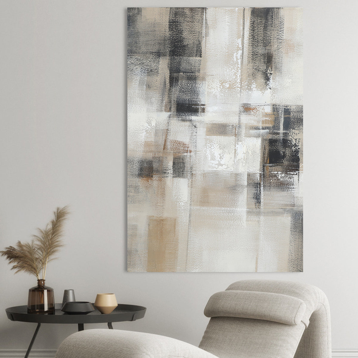 Calm Contemporary Abstract Oil Painting for Modern Home Decor