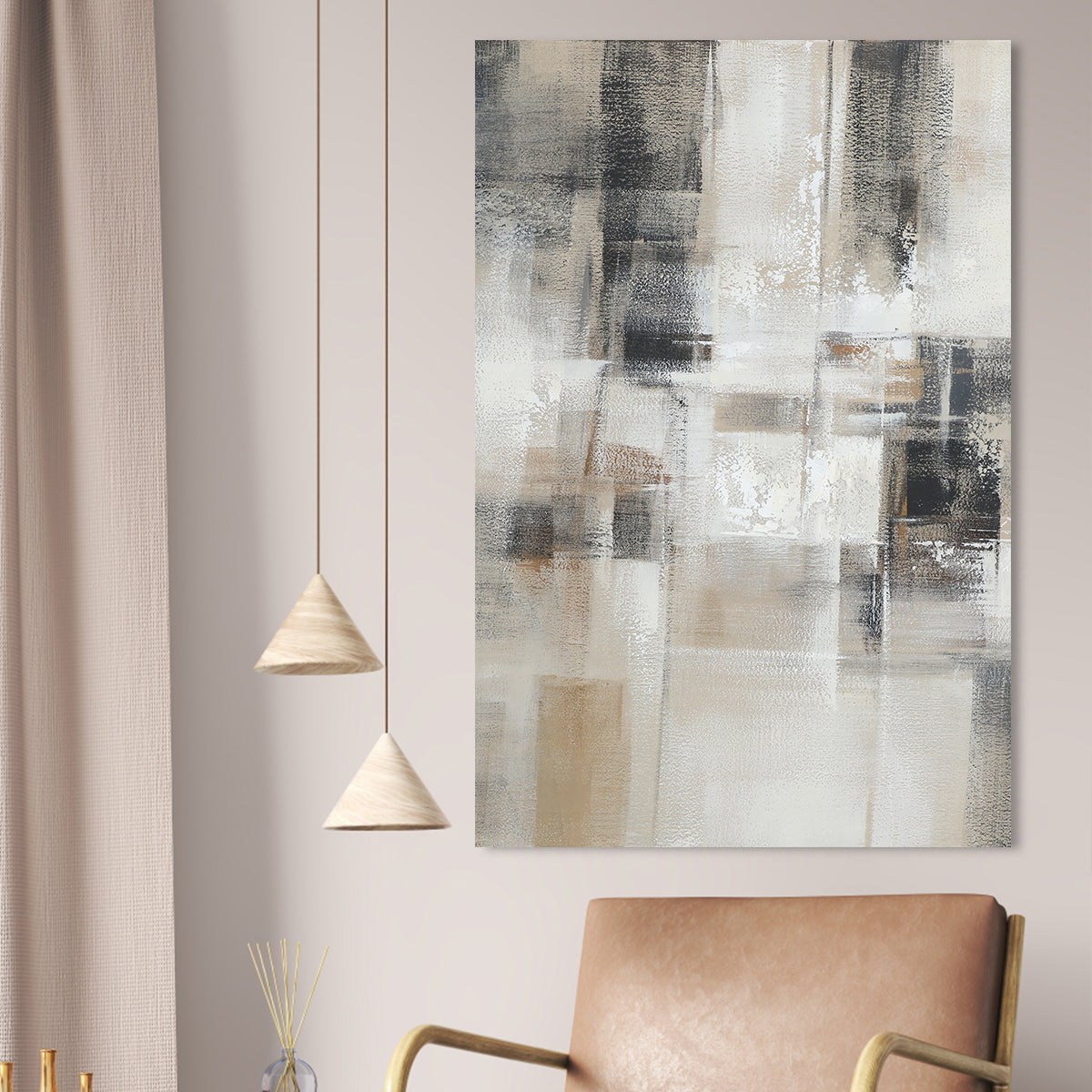 Calm Contemporary Abstract Oil Painting for Modern Home Decor