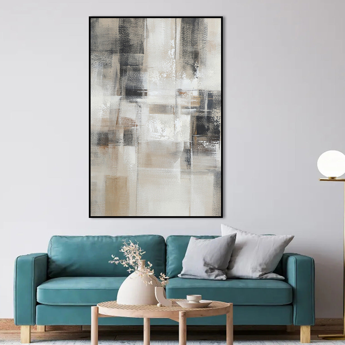 Calm Contemporary Abstract Oil Painting for Modern Home Decor
