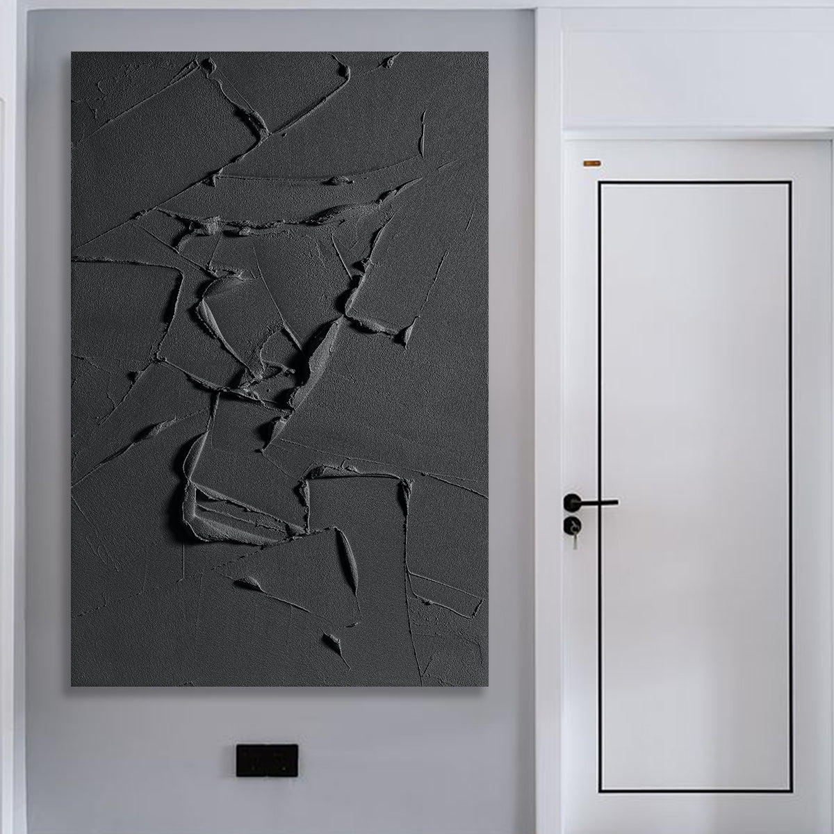 Contemporary Dark Abstract Oil Painting for Modern Home Décor