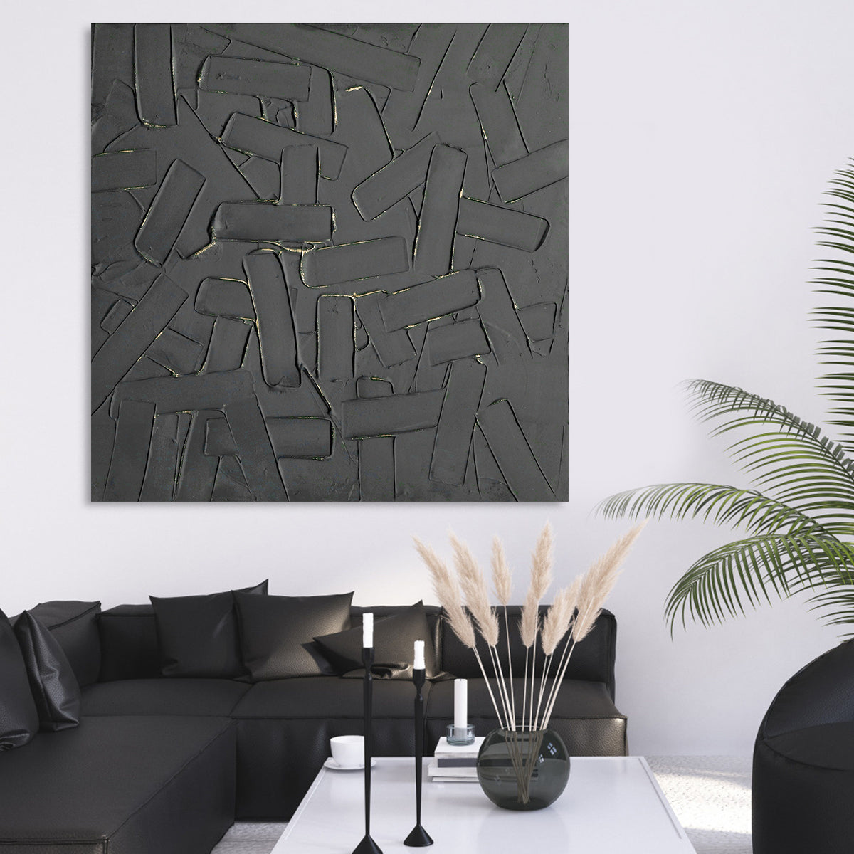 Contemporary Urban Abstract Oil Painting with Rich Texture and Depth