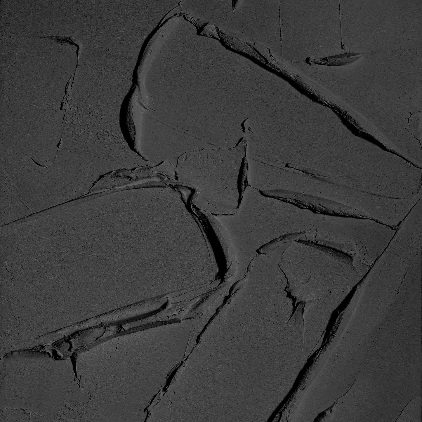 Elegant Black Texture: Modern Minimalist Oil Painting for Contemporary Decor