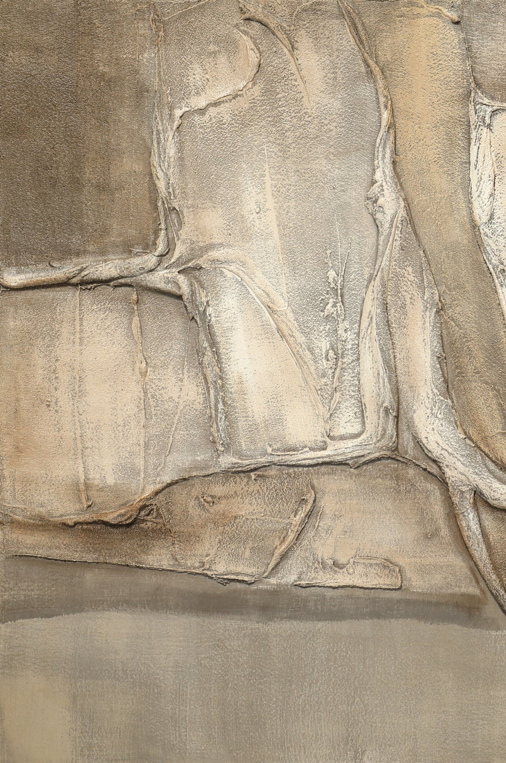 Beige Abstract Oil Painting for Modern Home Decor – Textured Wall Art Piece