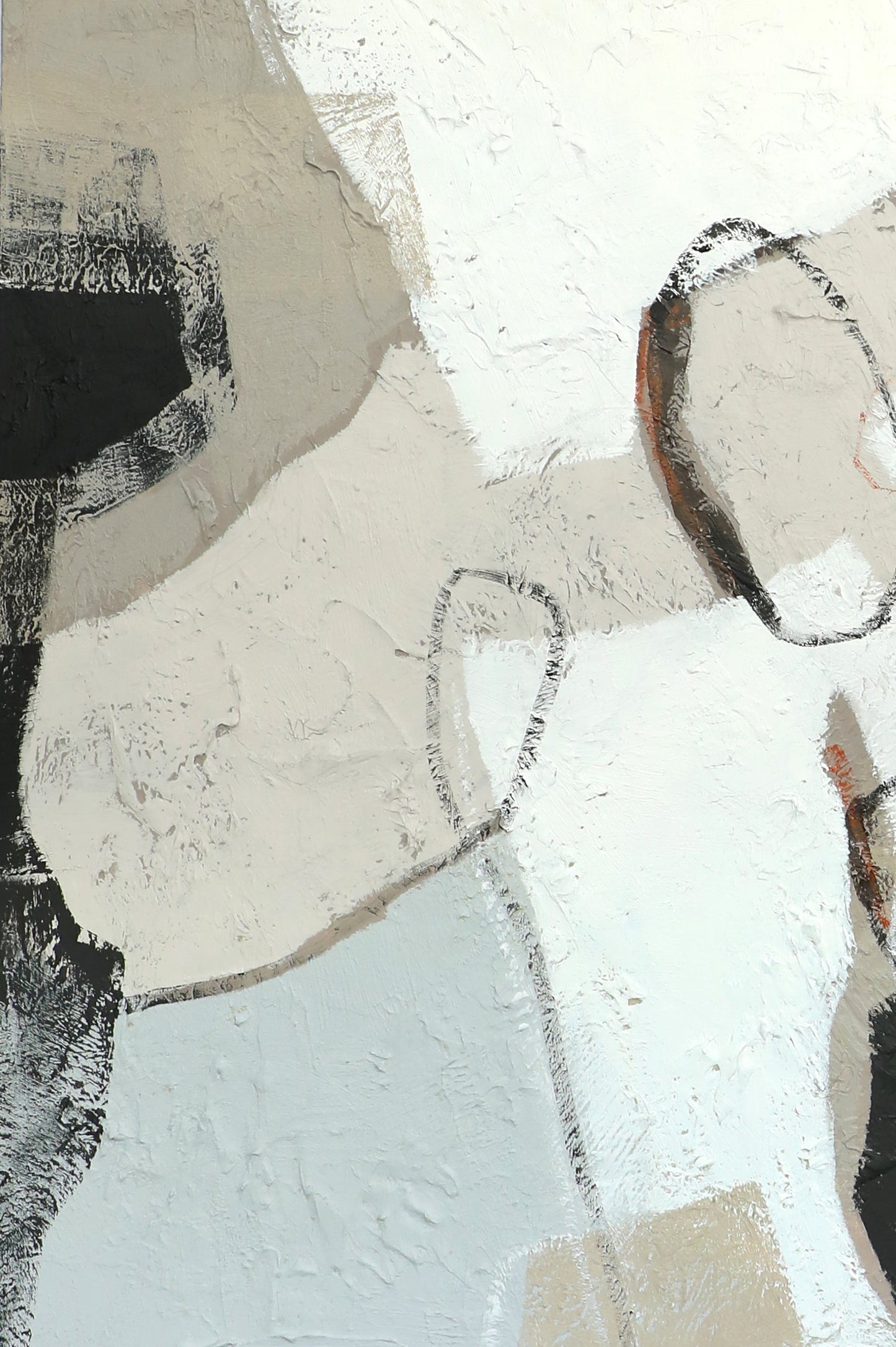 Textured Abstract Minimalist Oil Painting for Modern Home Decor