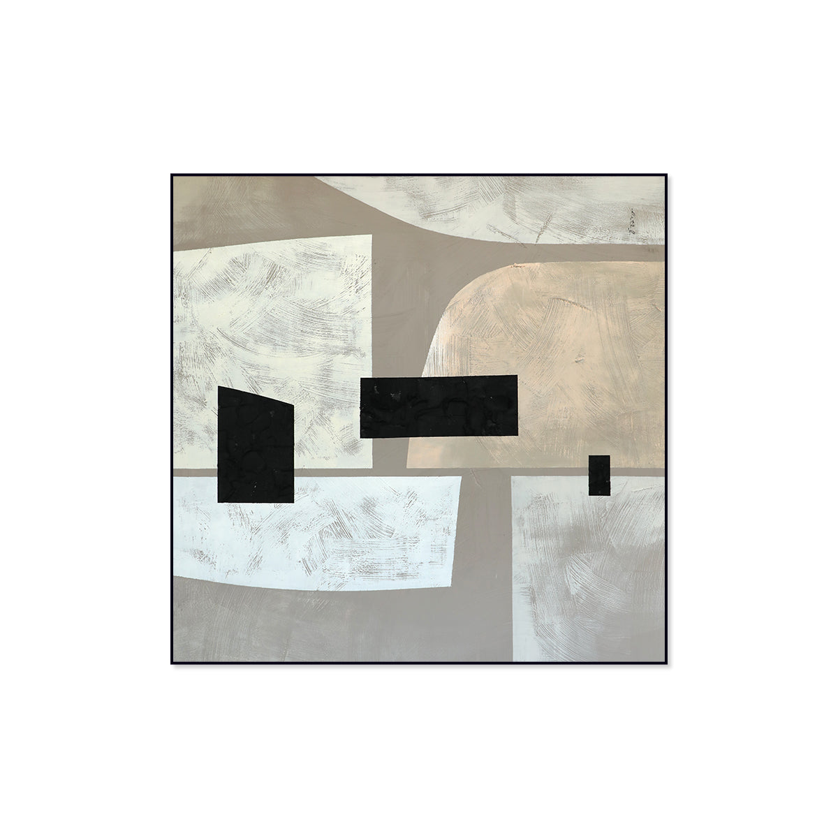 Contemporary Geometric Abstract Oil Painting for Modern Home Decor