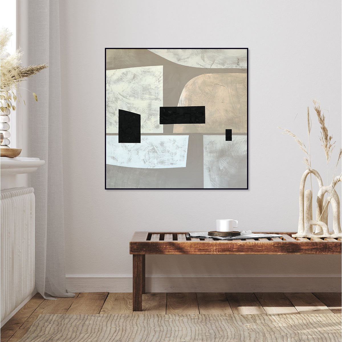 Contemporary Geometric Abstract Oil Painting for Modern Home Decor