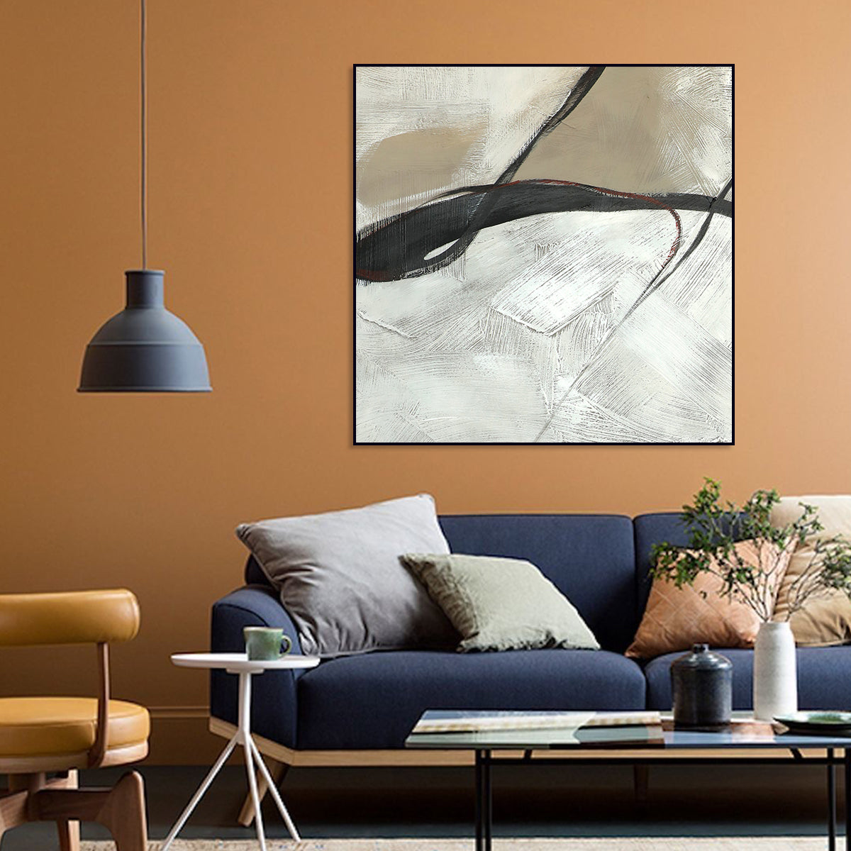 Elegant Minimalist Abstract Oil Painting for Modern Home Decor