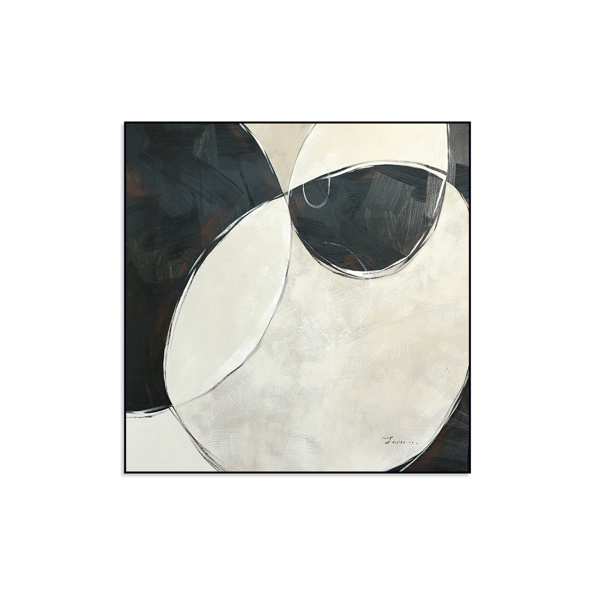 Abstract Geometric Oil Painting: Modern Harmony and Elegance for Any Space