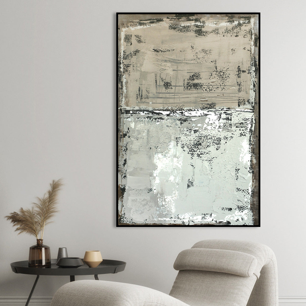 Contemporary Textured Abstract Oil Painting for Modern Home Decor