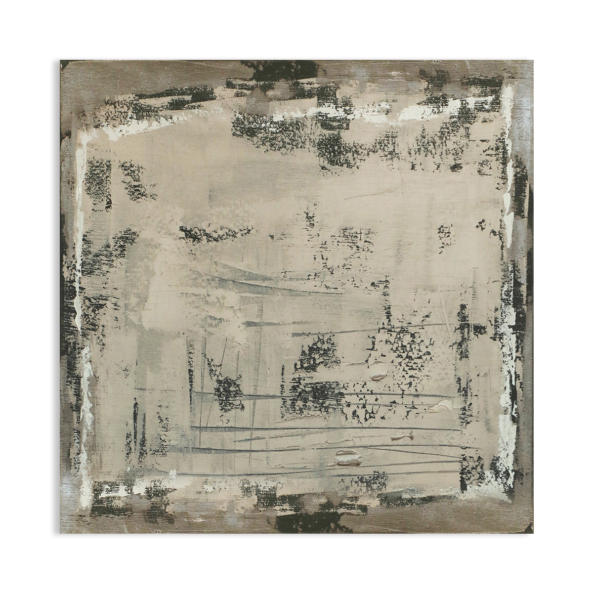 Contemporary Rustic Abstract Oil Painting with Textured Finish for Modern Decor