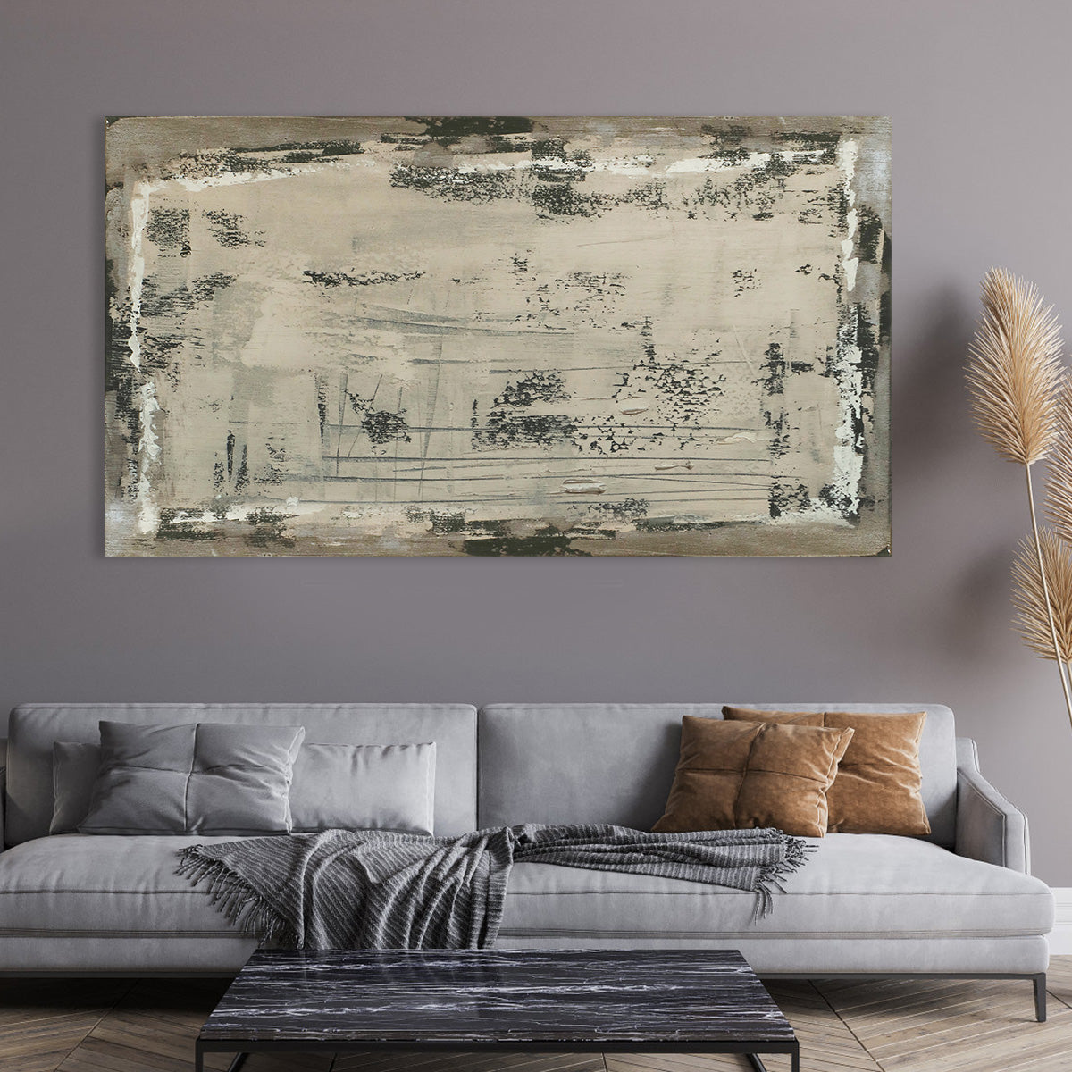 Chic Urban Abstract Oil Painting for Modern Home Decor
