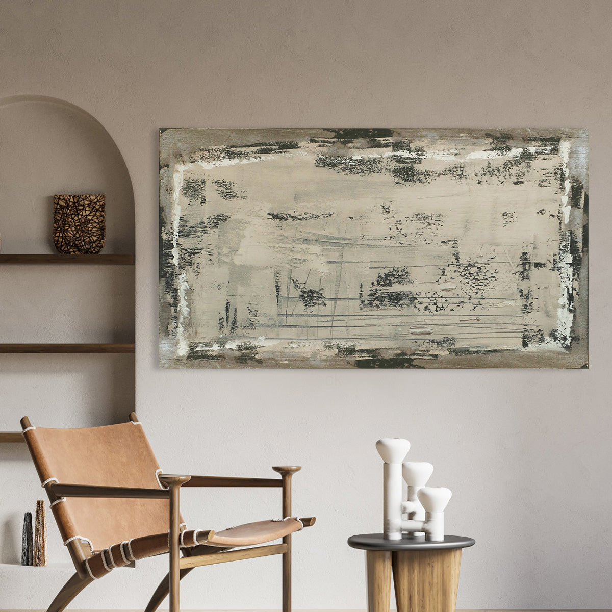 Chic Urban Abstract Oil Painting for Modern Home Decor