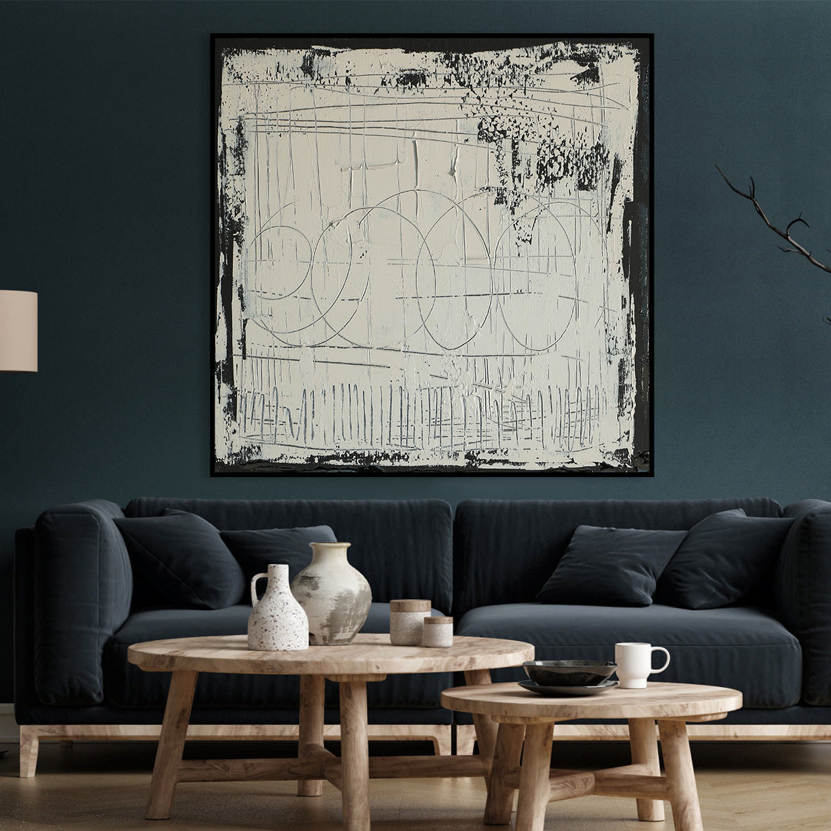 Contemporary Abstract Geometric Oil Painting for Modern Home Decor
