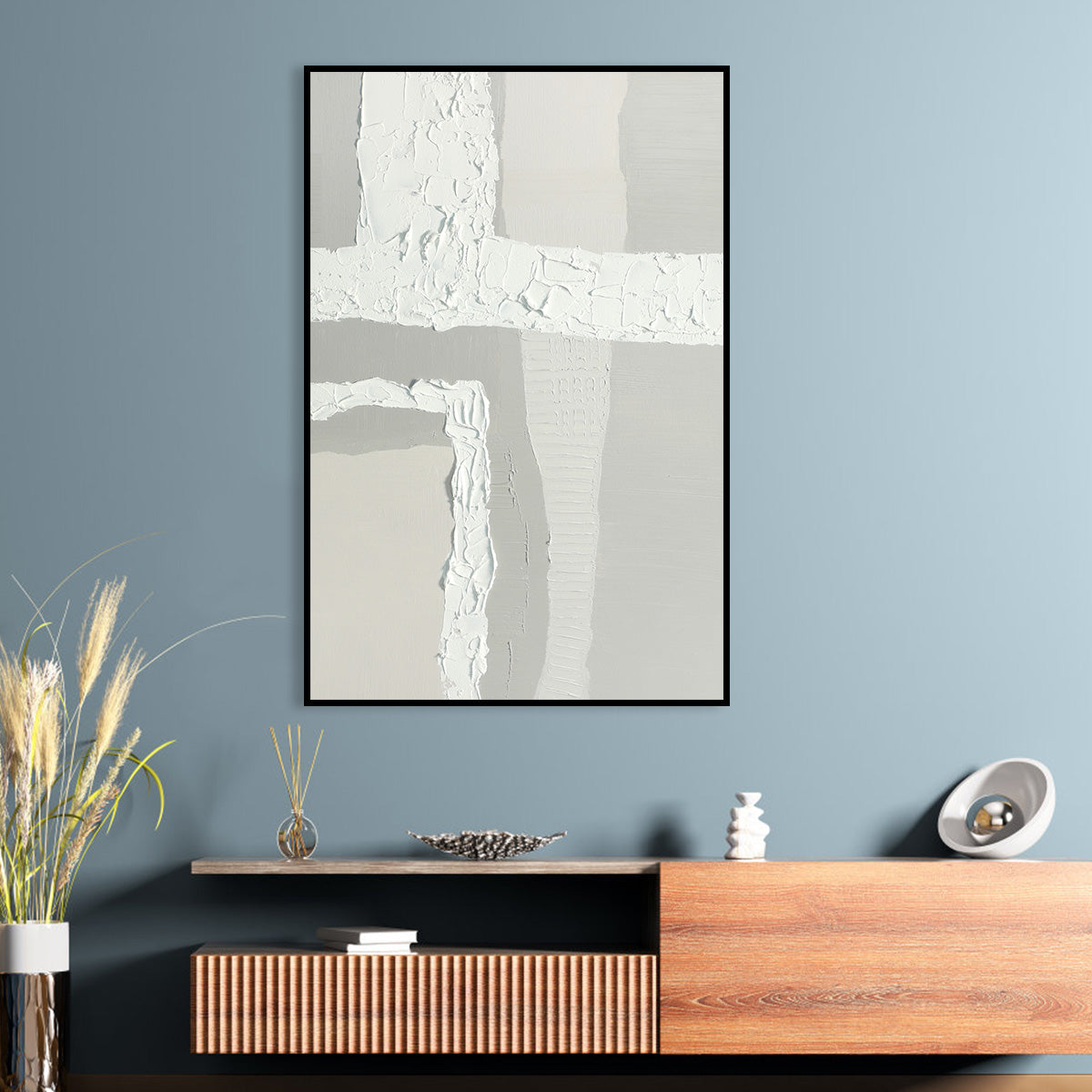 Modern Minimalist Textured Oil Painting for Contemporary Home Decor