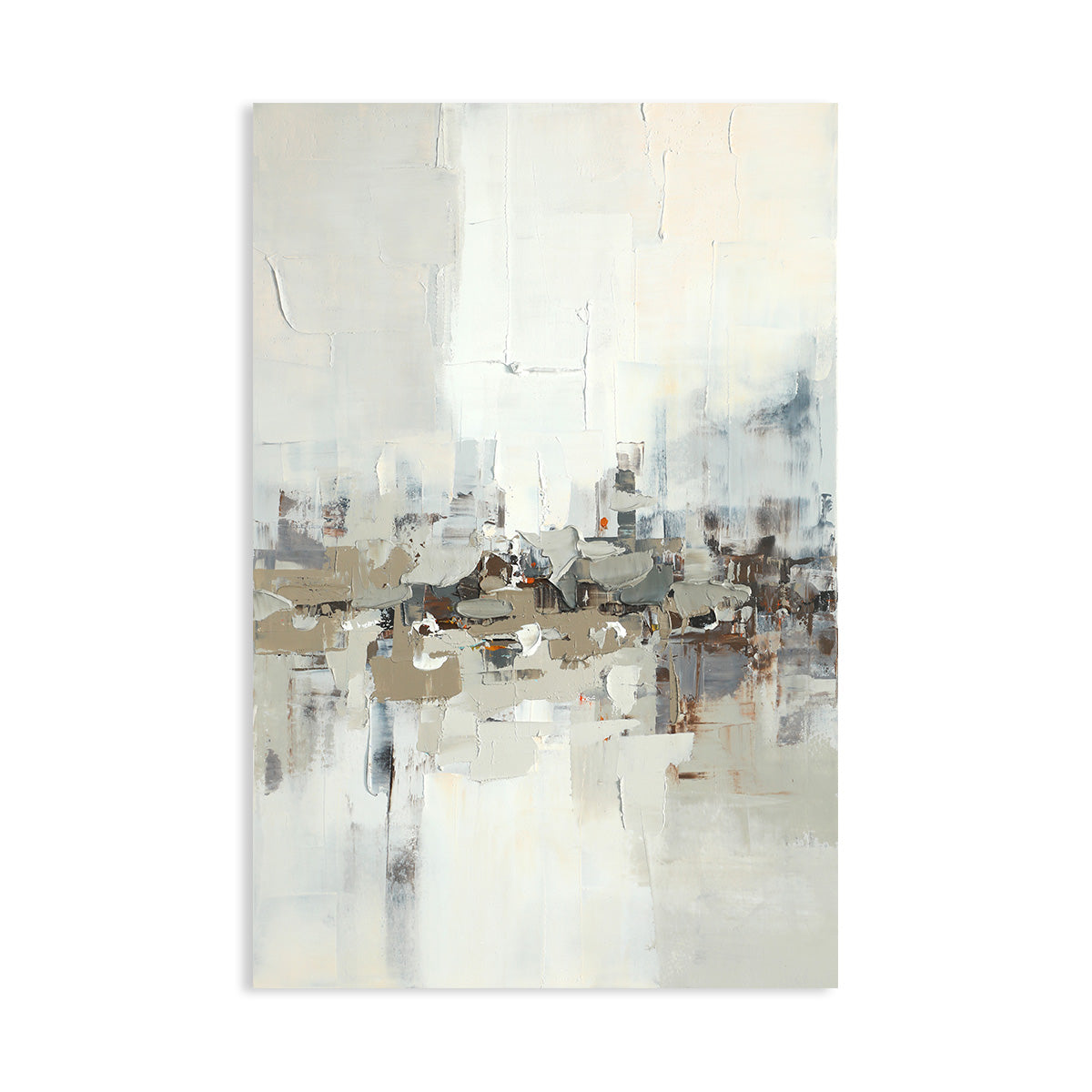 Calm Urban Abstract Oil Painting for Modern Home Decor