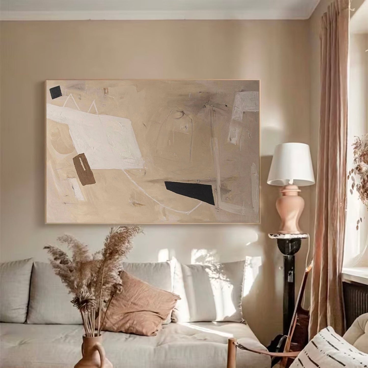 Contemporary Minimalist Abstract Oil Painting for Modern Home Decor