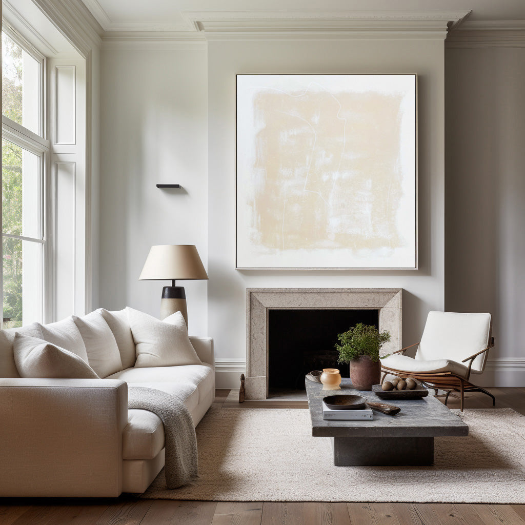 Contemporary Minimalist Oil Painting with Abstract Earthy Tones