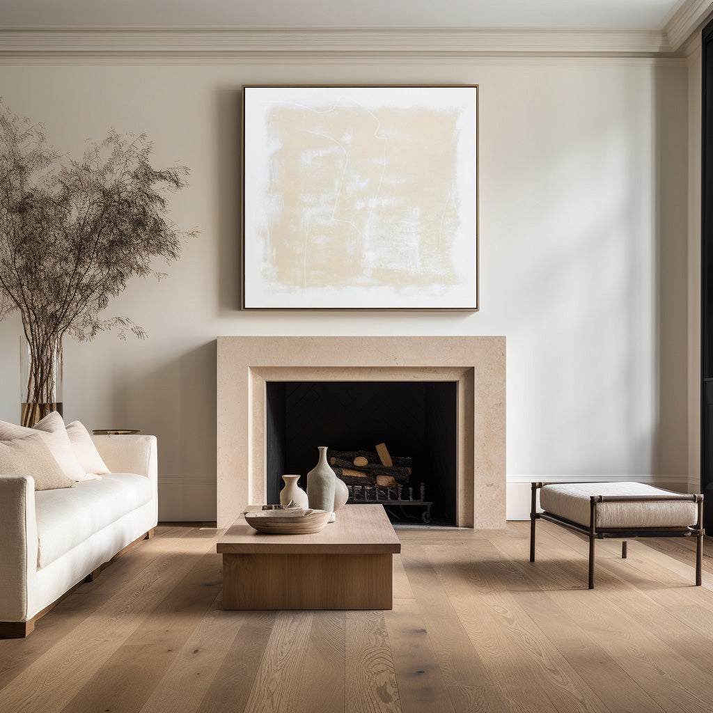 Contemporary Minimalist Oil Painting with Abstract Earthy Tones