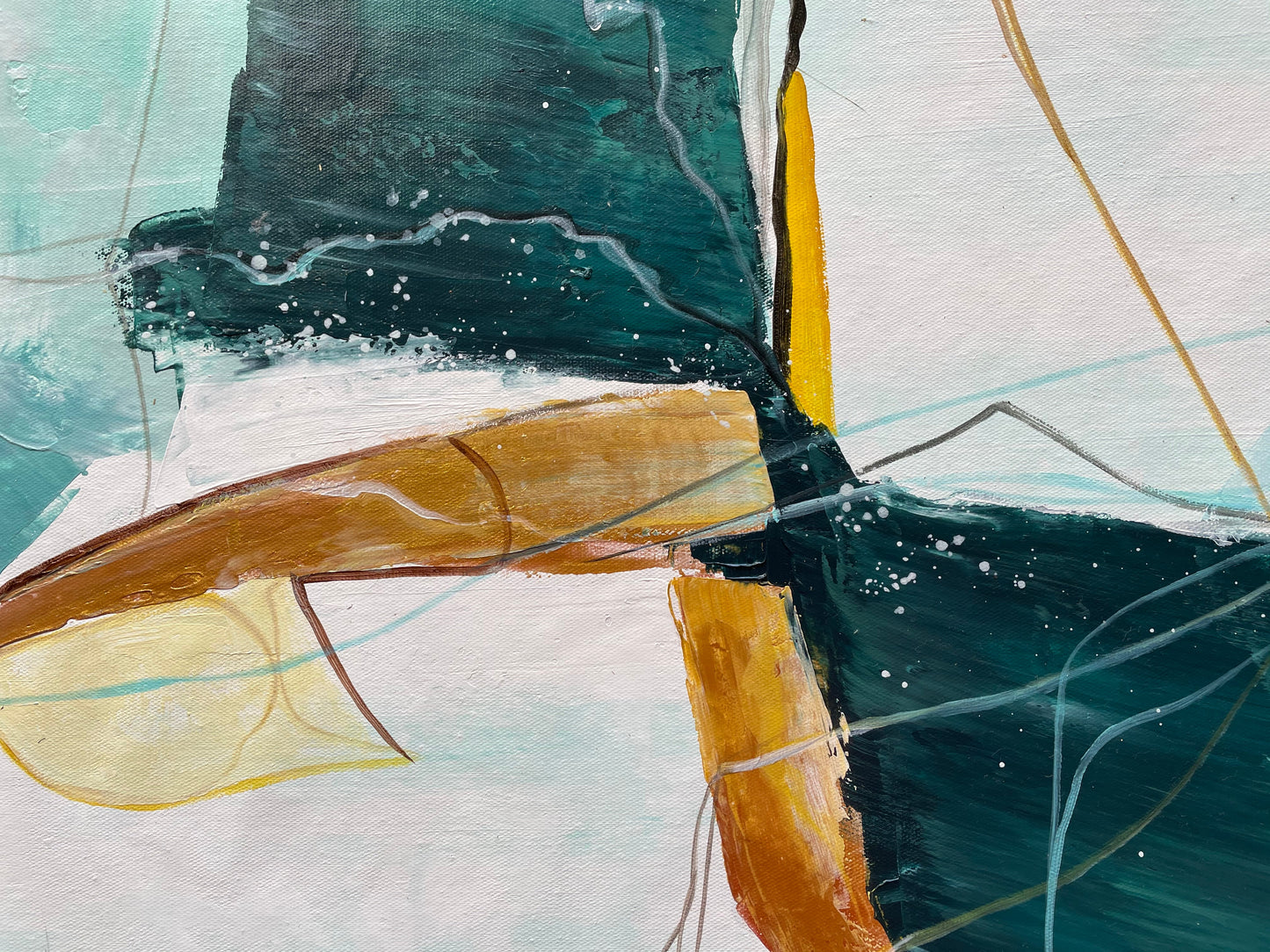 Abstract Oil Painting of Psyche in Soothing Earthy Tones for Modern Decor
