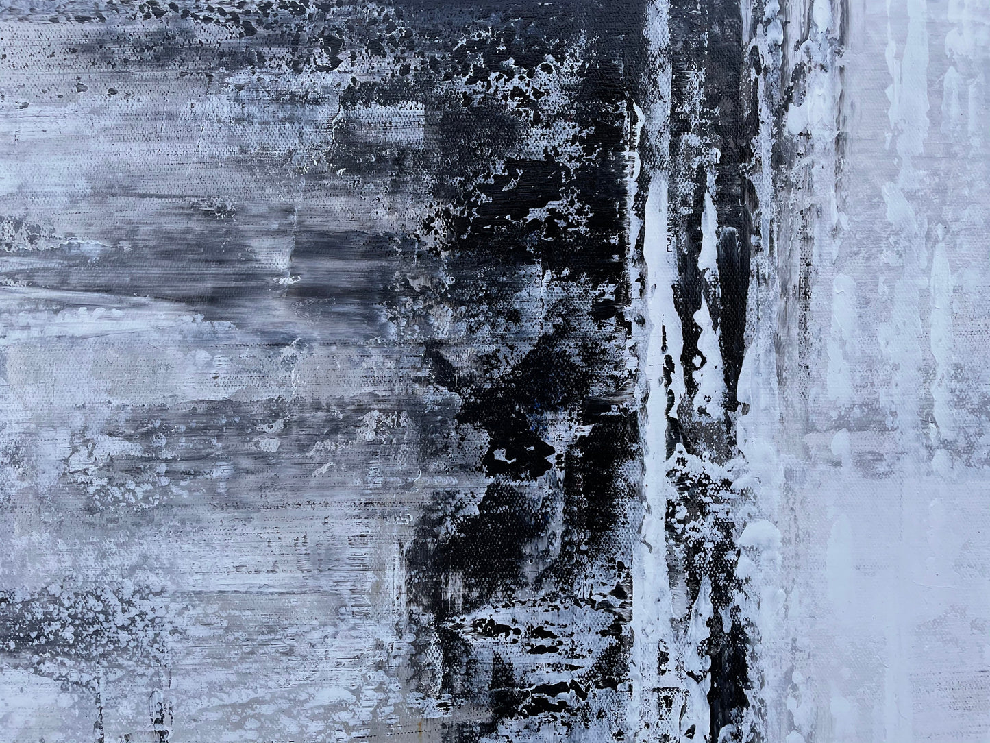 Abstract Oil Painting of Icy Landscapes - North Pole Inspired Wall Art