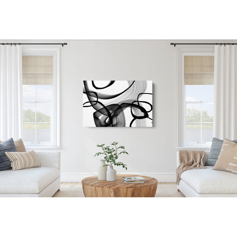 Modern Black and White Abstract Canvas Art for Elegant Home Décor