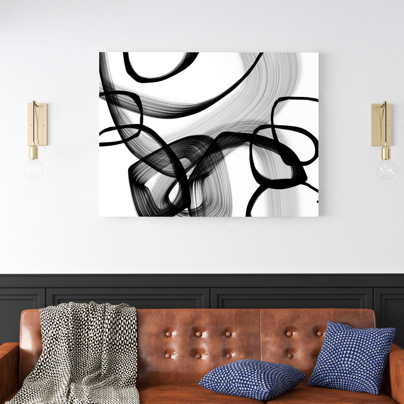 Modern Black and White Abstract Canvas Art for Elegant Home Décor