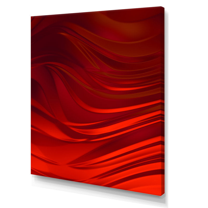 Stunning Abstract Red Wave Liquid Art Painting for Modern Decor