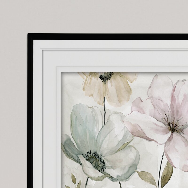 Elegant Floral Oil Painting in Soft Grays and Pastels for Serene Home Decor