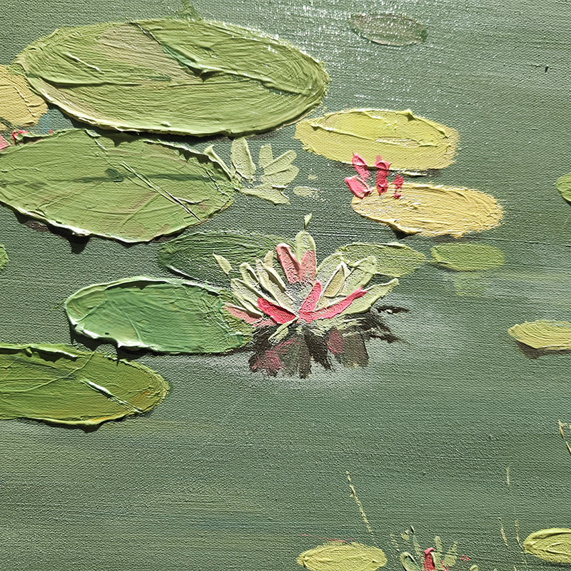 Pond Lily Pads Nature Oil Painting 128PL