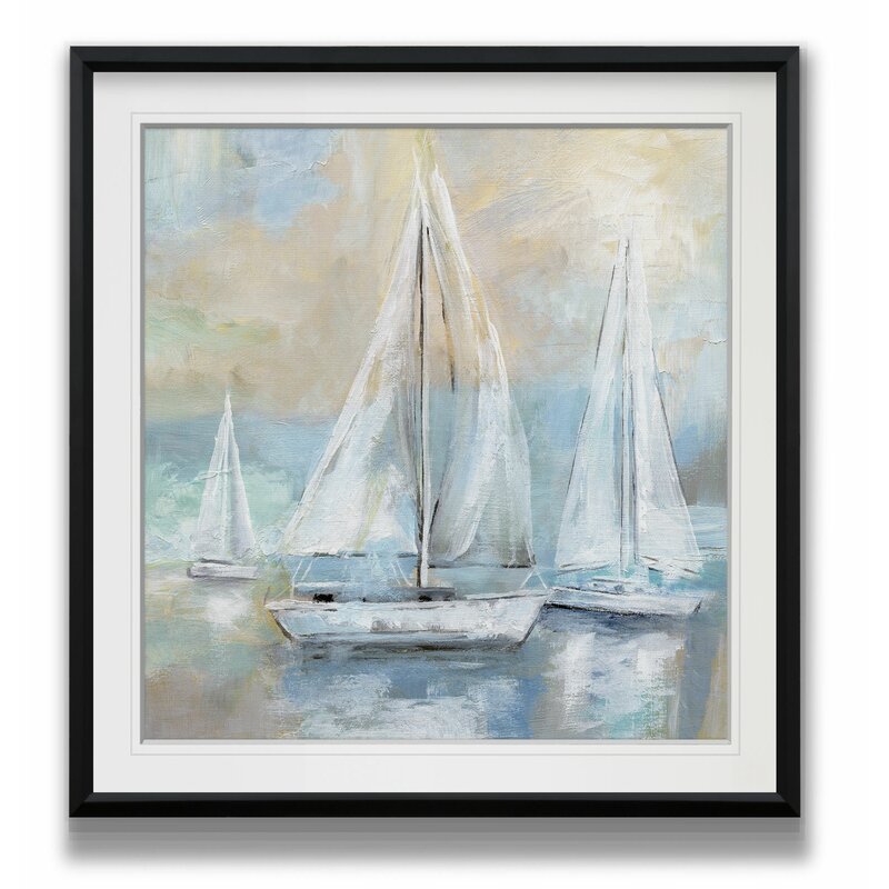 Serene Sailboats at Sea - Elegant Oil Painting for Nautical Decor