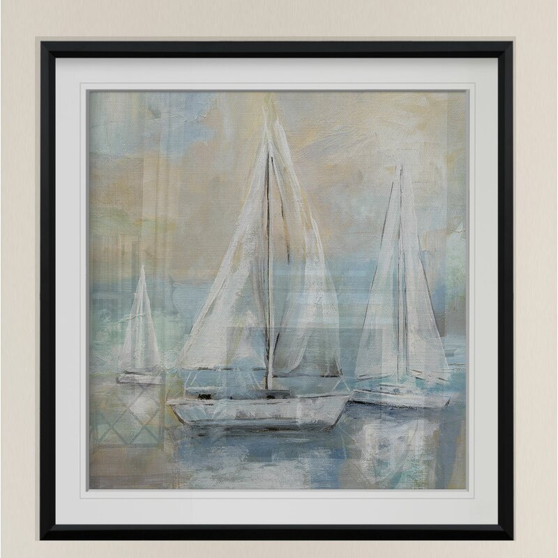 Serene Sailboats at Sea - Elegant Oil Painting for Nautical Decor