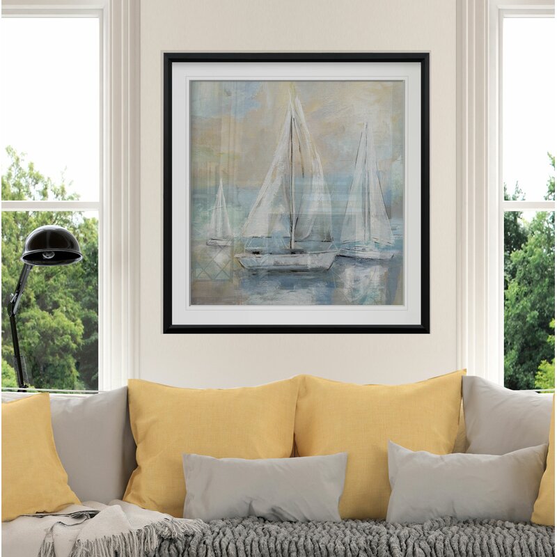 Serene Sailboats at Sea - Elegant Oil Painting for Nautical Decor