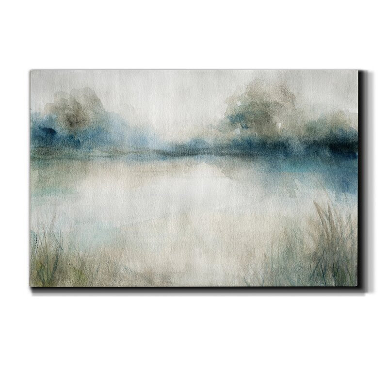 Serene Evening Waters - Tranquil Landscape Oil Painting for Home Decor