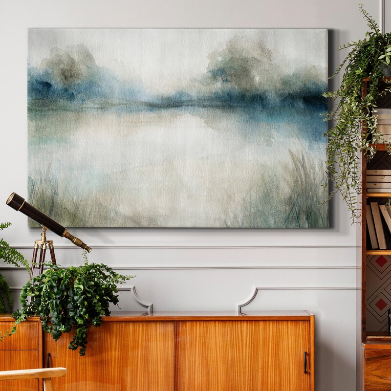 Serene Evening Waters - Tranquil Landscape Oil Painting for Home Decor