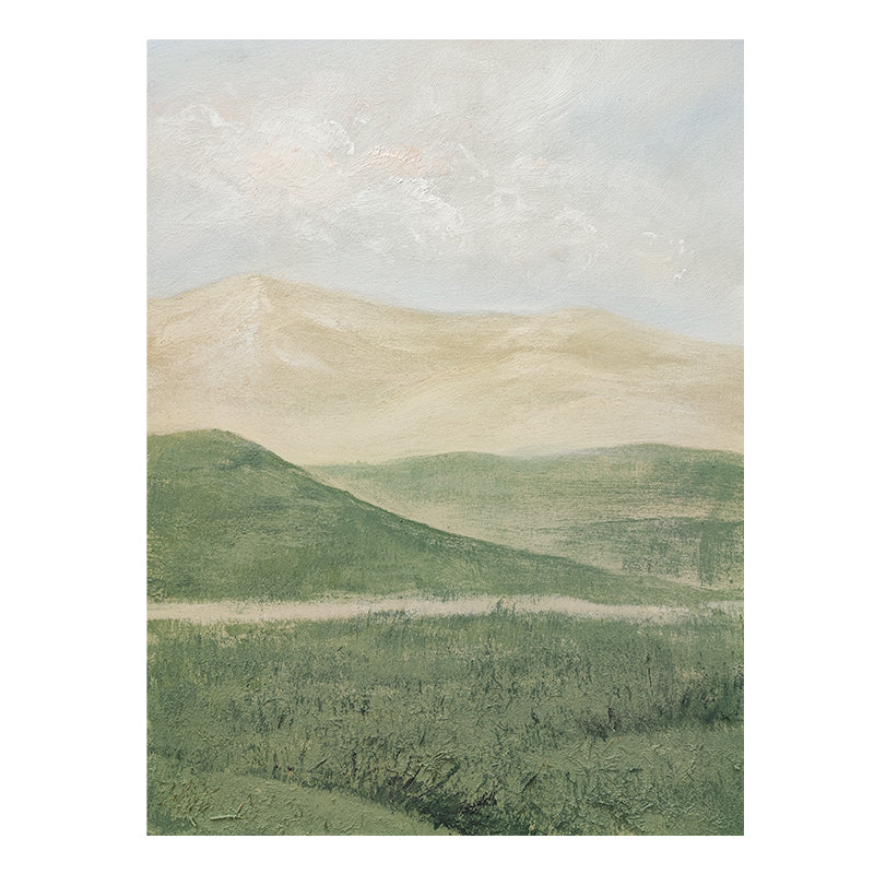 Meadow Hills Soft Foggy Scene Oil Painting 144MH