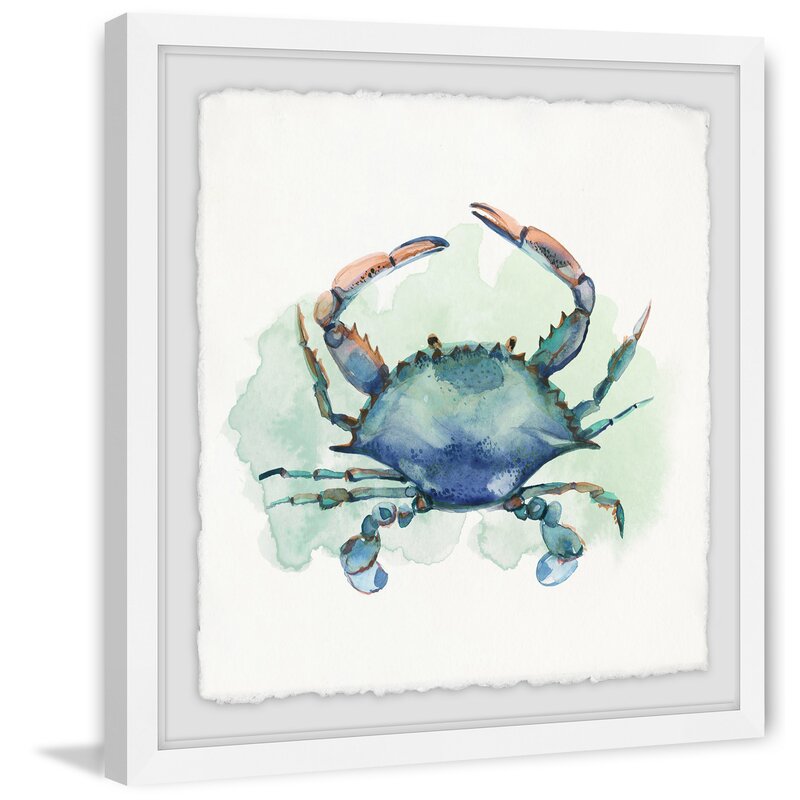 Vibrant Blue Crab Oil Painting - Coastal Beach Artwork