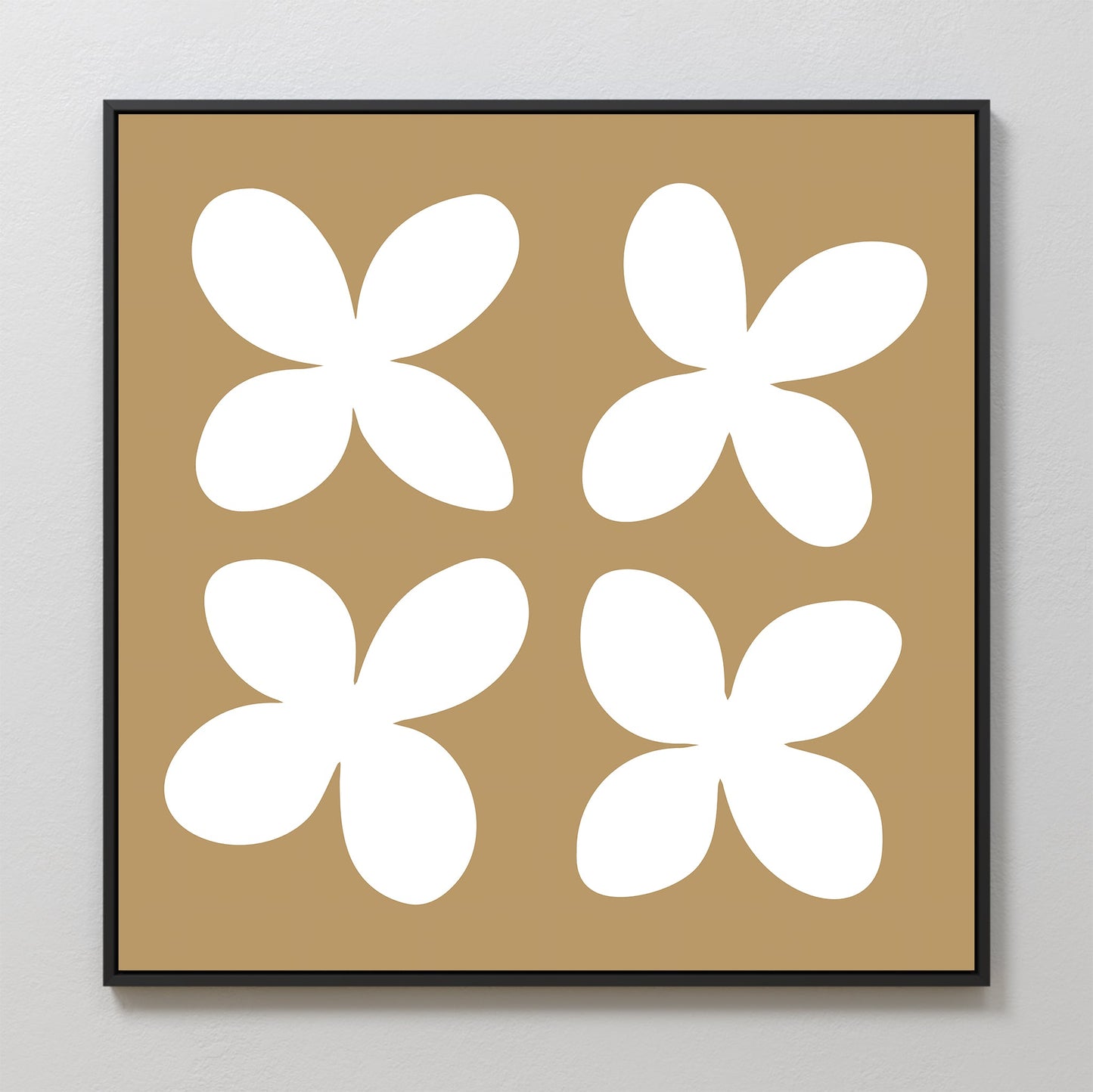 Minimalist Beige Floral Abstract Canvas Art for Modern Home Decor