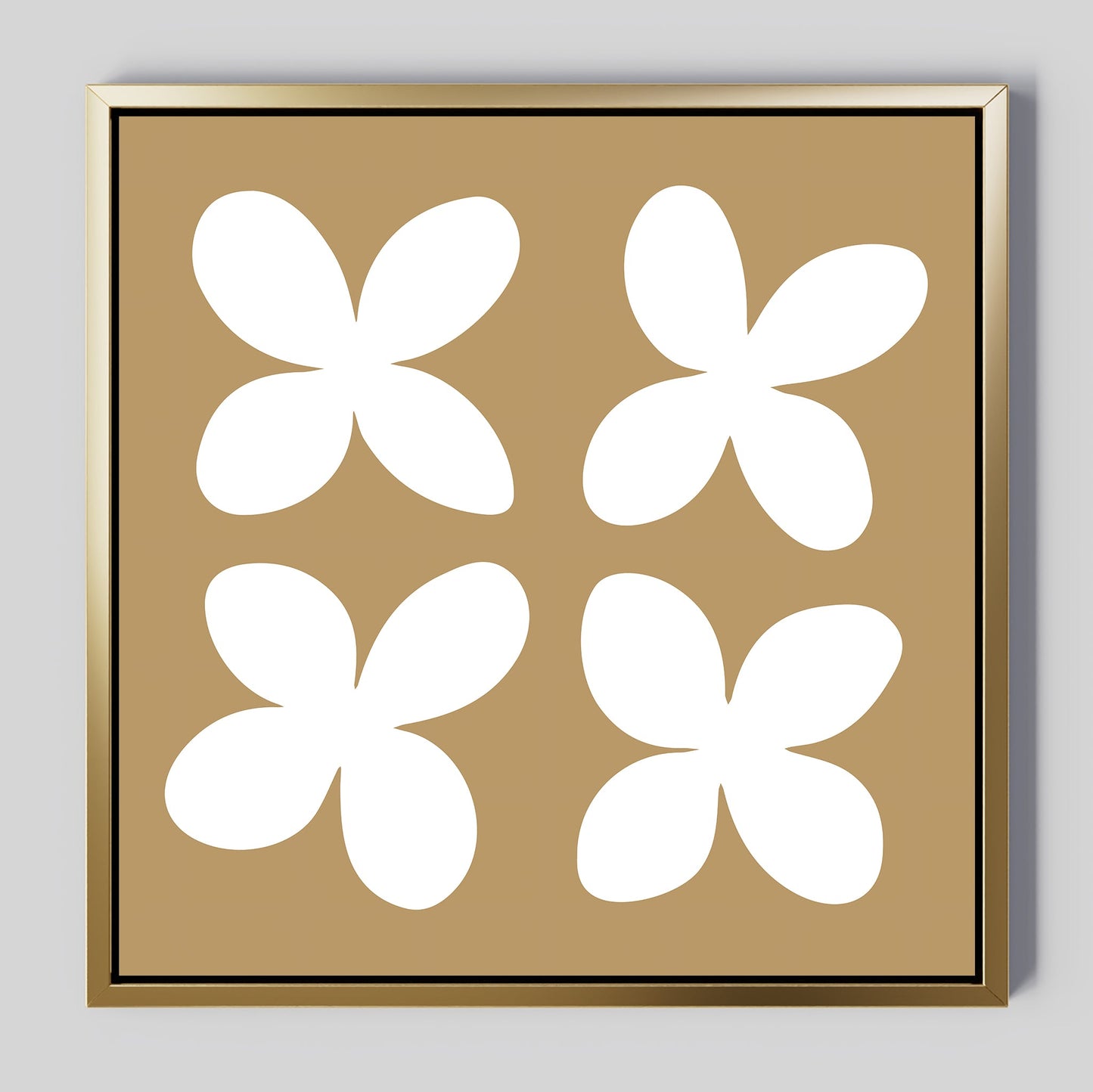 Minimalist Beige Floral Abstract Canvas Art for Modern Home Decor